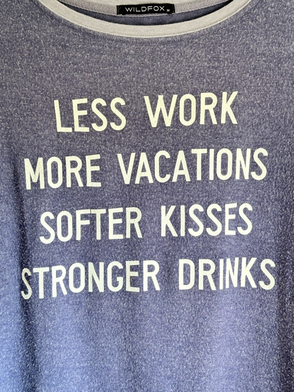 Wildfox Graphic Print Vacations + Kisses Terrycloth Baggy Beach Jumper, Size M - Picture 2 of 7